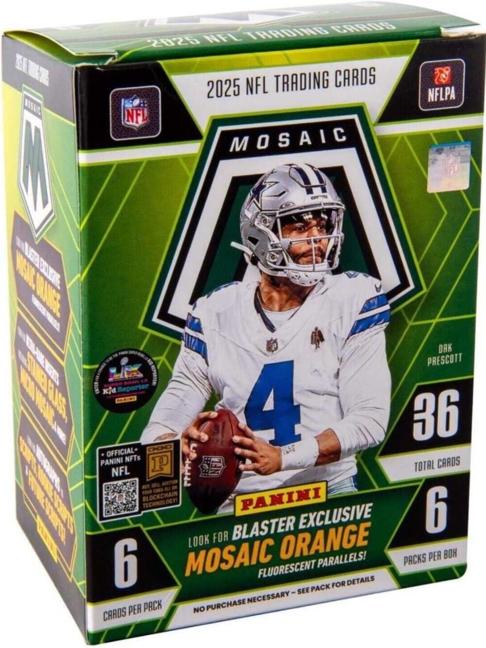 2025-26 Mosaic Football Blaster Box - NFL Trading Cards, Sealed Retail Exclusive
